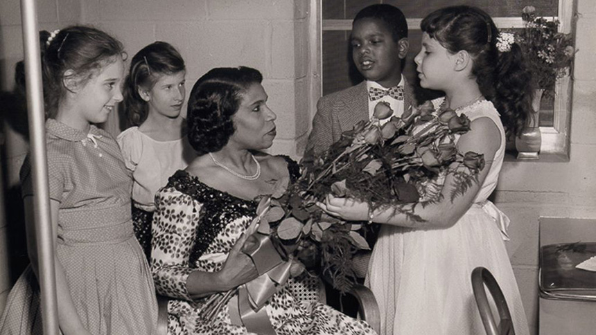Marian Anderson with a group of children | ca. 1955