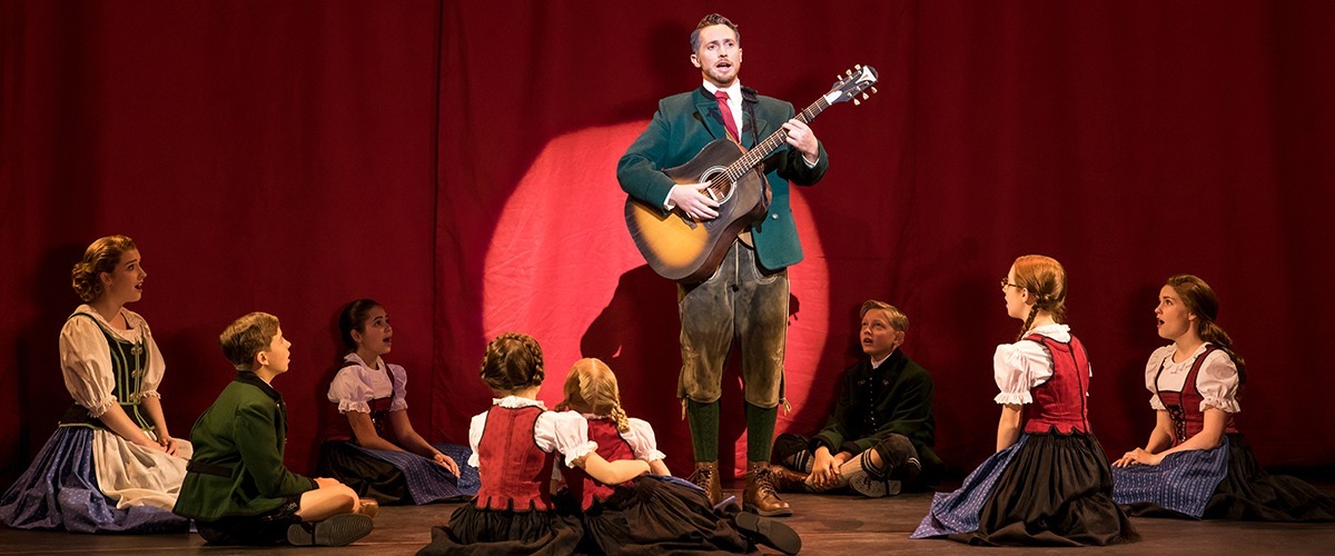 Mike McLean as Captain von Trapp and the von Trapp Family © Photo by Matthew Murphy