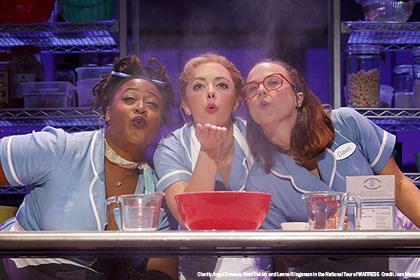 Charity Angel Dawson, Desi Oakley and Lenne Klingaman in the National Tour of WAITRESS  Credit Joan Marcus