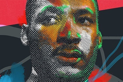 Graphic of a closeup of Dr Martin Luther King Jr