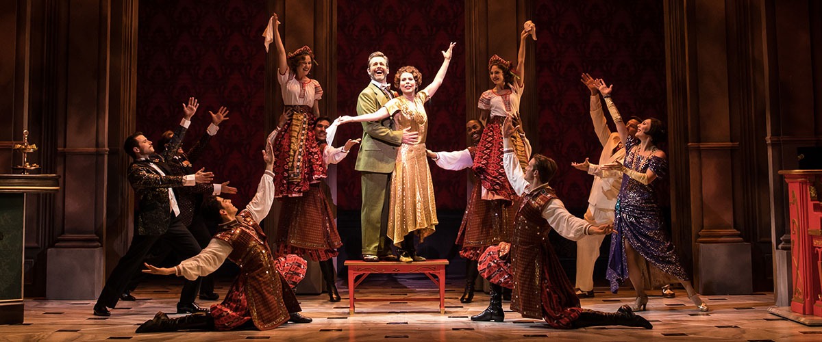 Edward Staudenmayer (Vlad), Tari Kelly (Countless Lily) and the company of the National Tour of ANASTASIA. © Photo by Matthew Murphy, MurphyMade.