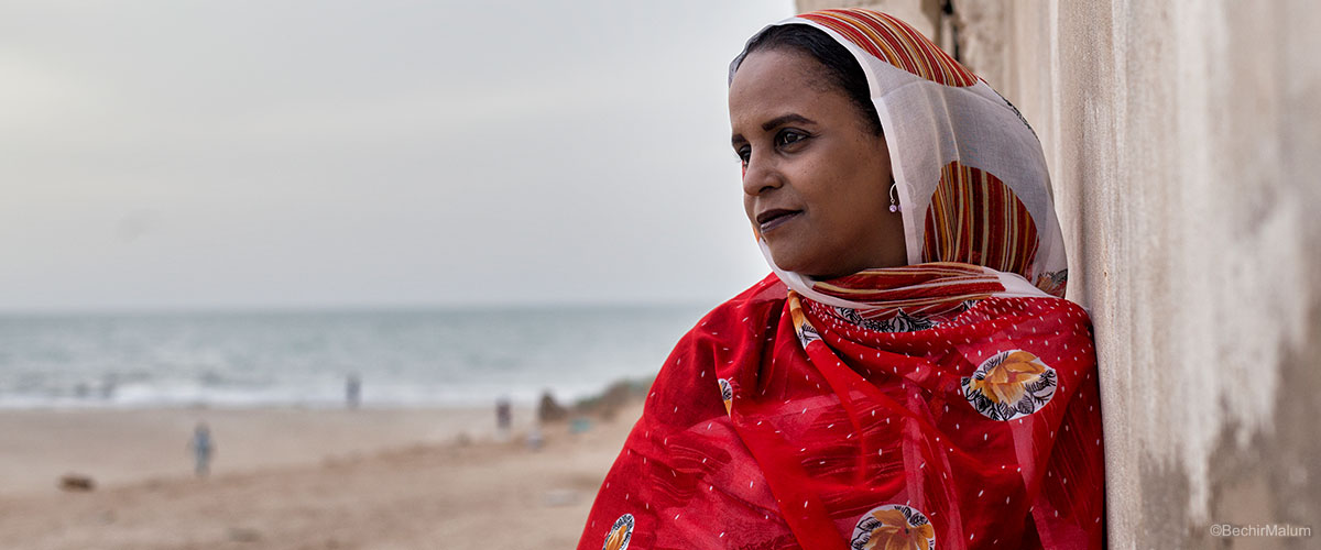 Noura Mint Seymali Pictured by the water