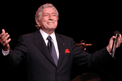 Tony Bennett pictured on stage