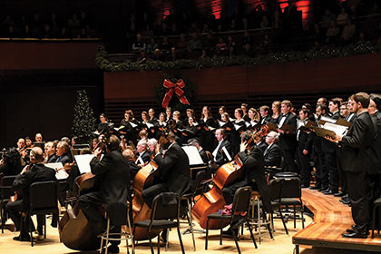 The Philadelphia Orchestra performing at Christmas time.