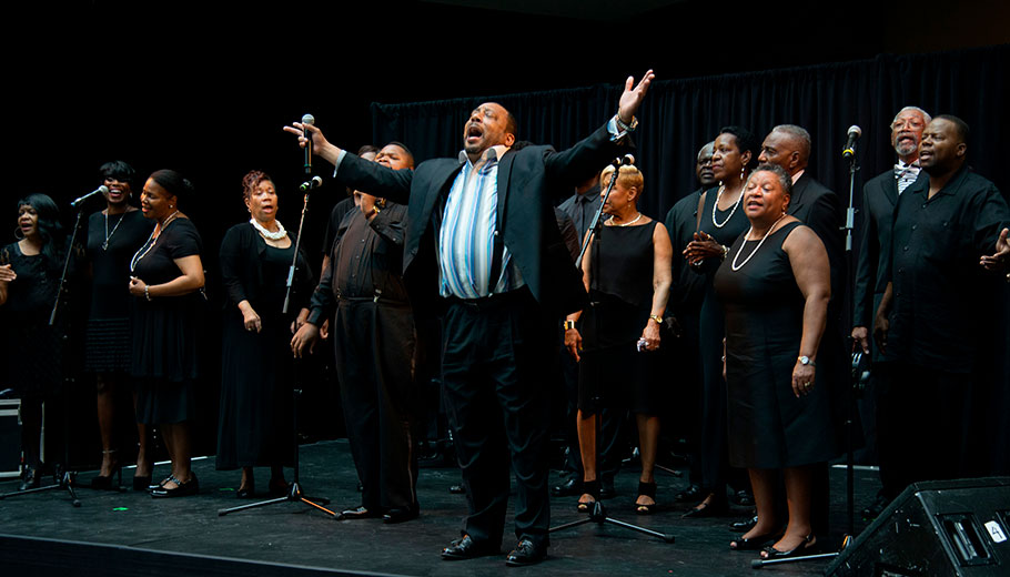 Gospel Group Performs on stage at the Kimmel Center Plaza