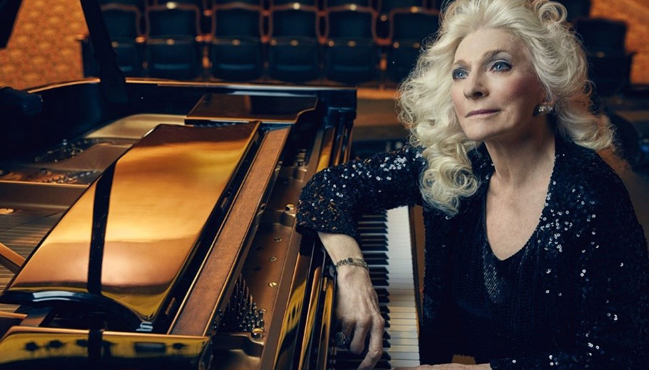 Judy Collins Pictured at the piano