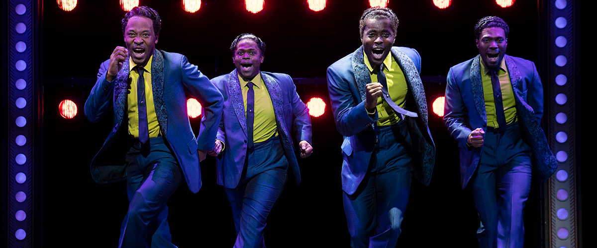 The Drifters 2. (l to r) Torrey Linder, Edwin Bates, Ben Toomer and Isaiah Bailey | Photo by Joan Marcus