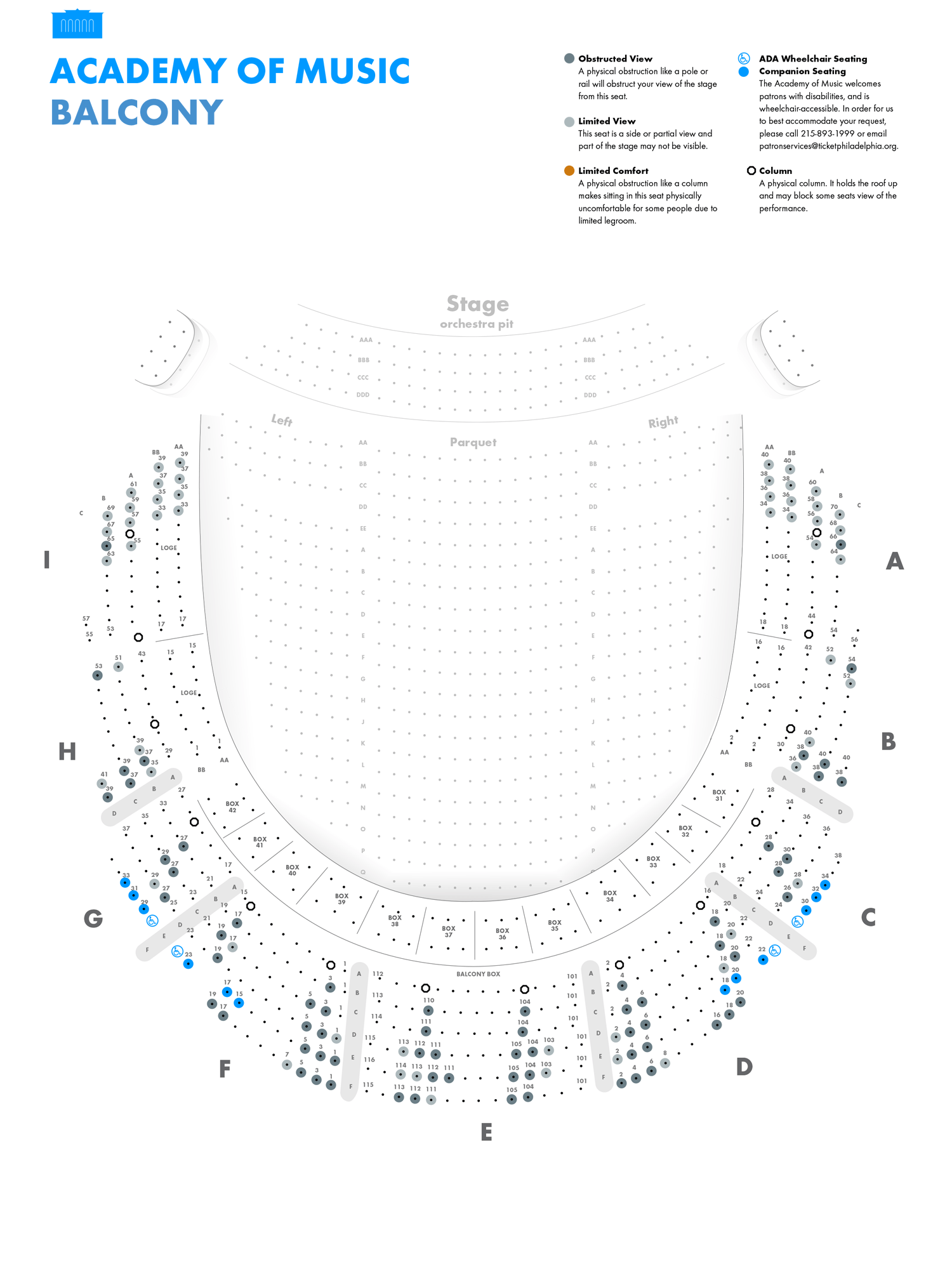 Academy Of Music Kimmel Center Seating Chart
