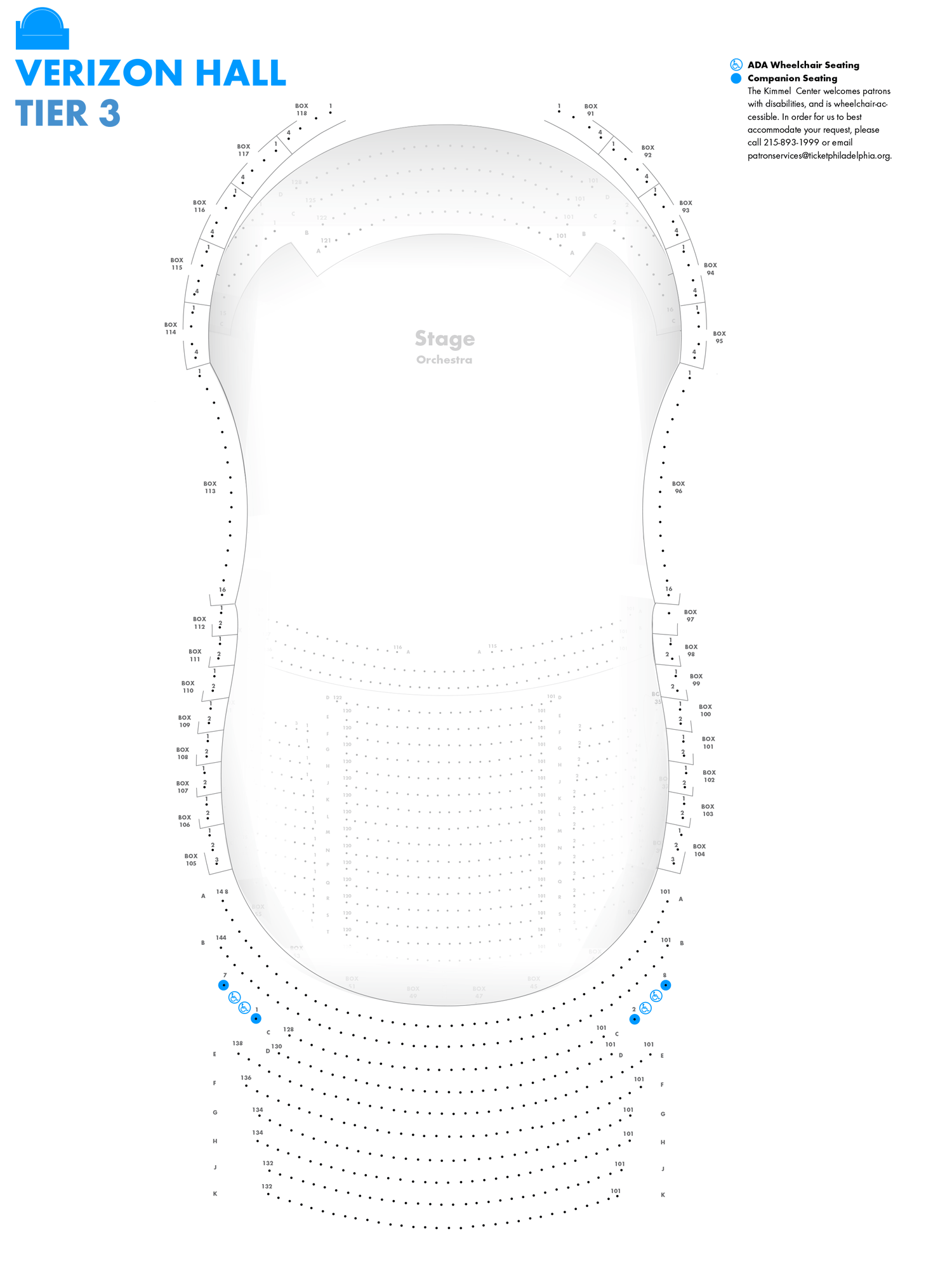 Kimmel Center Verizon Hall Seating Chart