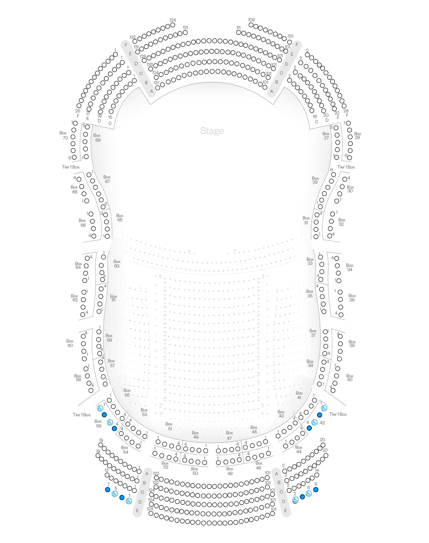Verizon Hall Tier 1 Seating Chart