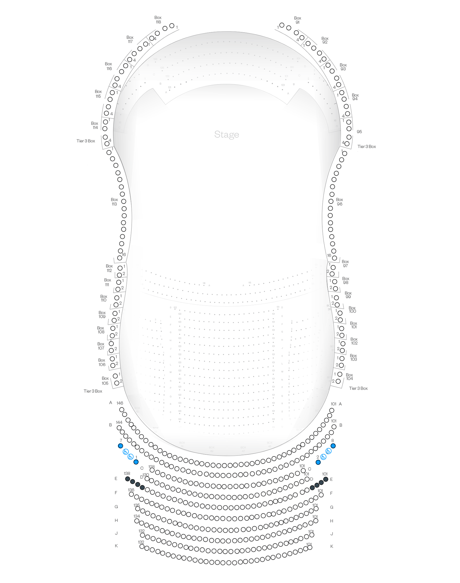Verizon Hall Tier 3 Seating Chart