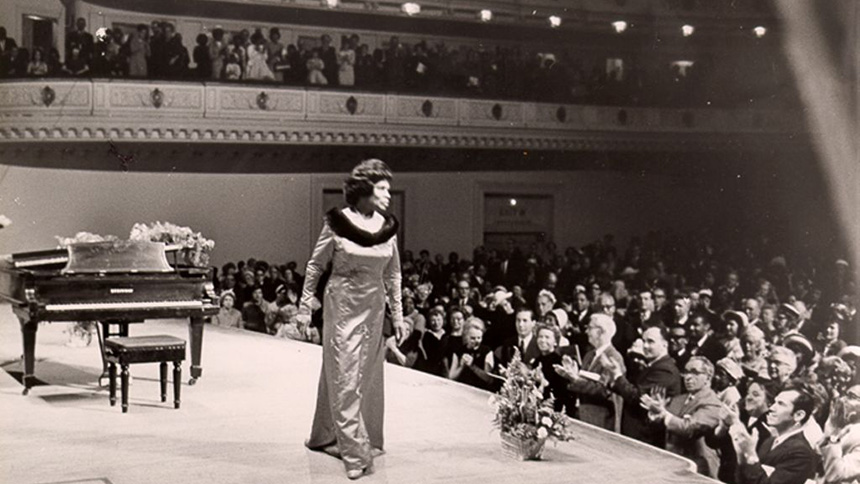 Marian Anderson Hall on stage at Carnegie, New York | April 18, 1965